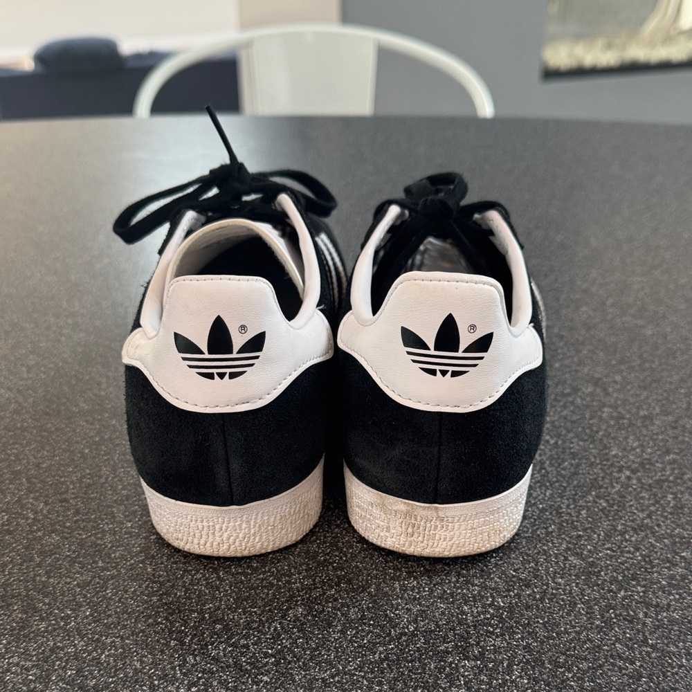adidas Black and White Gazelle Suede Sneakers - Picture 4 of 8